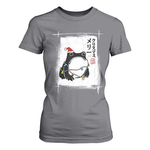 Funny Christmas Japanese T Shirt For Women Santa Frog Ukiyoe Art TS11 Charcoal Print Your Wear