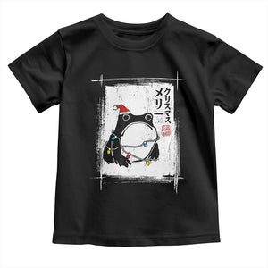 Funny Christmas Japanese Toddler T Shirt Santa Frog Ukiyoe Art TS11 Black Print Your Wear