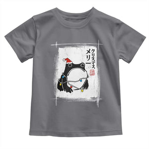 Funny Christmas Japanese Toddler T Shirt Santa Frog Ukiyoe Art TS11 Charcoal Print Your Wear