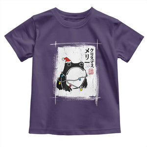 Funny Christmas Japanese Toddler T Shirt Santa Frog Ukiyoe Art TS11 Purple Print Your Wear
