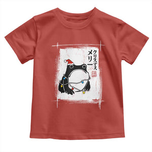 Funny Christmas Japanese Toddler T Shirt Santa Frog Ukiyoe Art TS11 Red Print Your Wear