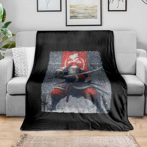 Christmas Samurai Santa Throw Blanket Japanese Xmas Warrior Sword Katana TS11 Print Your Wear
