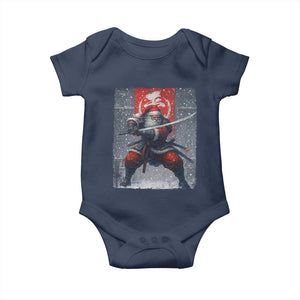 Christmas Samurai Santa Baby Onesie Japanese Xmas Warrior Sword Katana TS11 Navy Print Your Wear