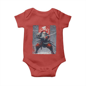 Christmas Samurai Santa Baby Onesie Japanese Xmas Warrior Sword Katana TS11 Red Print Your Wear