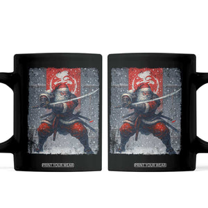 Christmas Samurai Santa Coffee Mug Japanese Xmas Warrior Sword Katana TS11 Black Print Your Wear