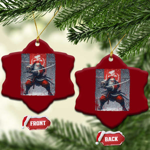 Christmas Samurai Santa Ceramic Ornament Japanese Xmas Warrior Sword Katana TS11 Print Your Wear