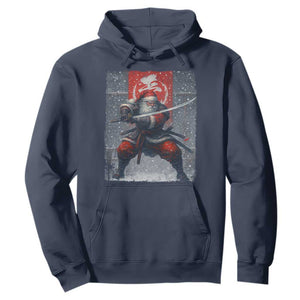 Christmas Samurai Santa Hoodie Japanese Xmas Warrior Sword Katana TS11 Navy Print Your Wear