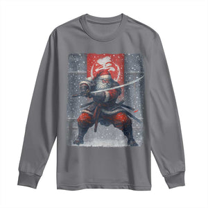 Christmas Samurai Santa Long Sleeve Shirt Japanese Xmas Warrior Sword Katana TS11 Charcoal Print Your Wear
