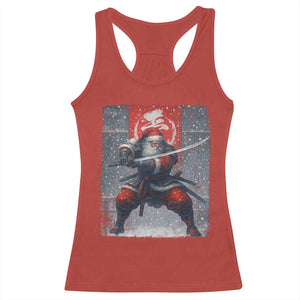 Christmas Samurai Santa Racerback Tank Top Japanese Xmas Warrior Sword Katana TS11 Red Print Your Wear