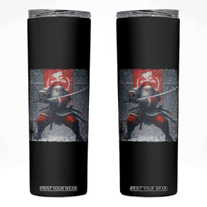 Christmas Samurai Santa Skinny Tumbler Japanese Xmas Warrior Sword Katana TS11 Black Print Your Wear