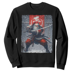 Christmas Samurai Santa Sweatshirt Japanese Xmas Warrior Sword Katana TS11 Black Print Your Wear