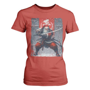 Christmas Samurai Santa T Shirt For Women Japanese Xmas Warrior Sword Katana TS11 Red Print Your Wear