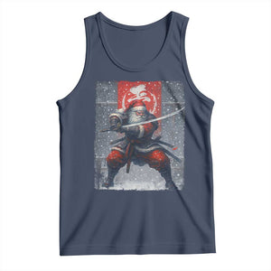 Christmas Samurai Santa Tank Top Japanese Xmas Warrior Sword Katana TS11 Navy Print Your Wear