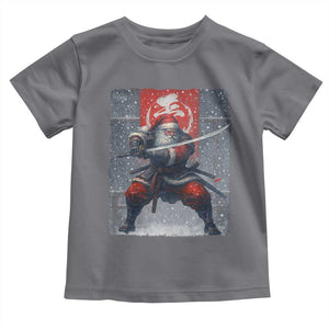 Christmas Samurai Santa Toddler T Shirt Japanese Xmas Warrior Sword Katana TS11 Charcoal Print Your Wear