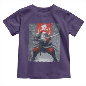 Christmas Samurai Santa Toddler T Shirt Japanese Xmas Warrior Sword Katana TS11 Purple Print Your Wear