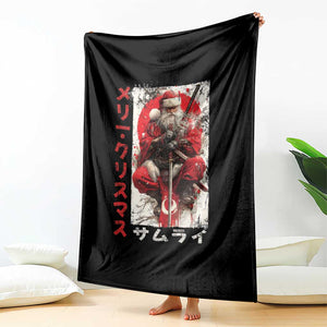 Christmas Samurai Santa Throw Blanket Japanese Xmas Warrior Ukiyo-e Art TS11 Print Your Wear