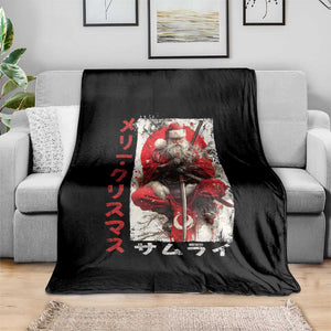 Christmas Samurai Santa Throw Blanket Japanese Xmas Warrior Ukiyo-e Art TS11 Print Your Wear