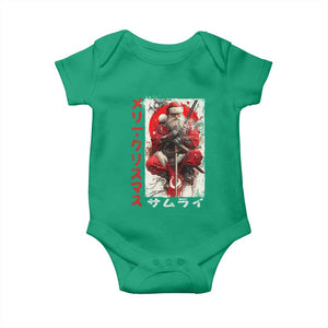 Christmas Samurai Santa Baby Onesie Japanese Xmas Warrior Ukiyo-e Art TS11 Irish Green Print Your Wear
