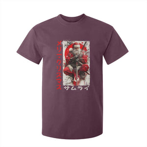 Christmas Samurai Santa T Shirt For Kid Japanese Xmas Warrior Ukiyo-e Art TS11 Maroon Print Your Wear