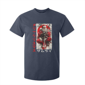 Christmas Samurai Santa T Shirt For Kid Japanese Xmas Warrior Ukiyo-e Art TS11 Navy Print Your Wear