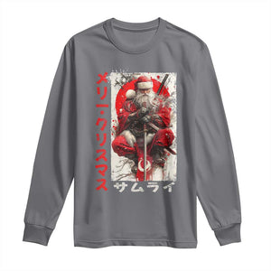 Christmas Samurai Santa Long Sleeve Shirt Japanese Xmas Warrior Ukiyo-e Art TS11 Charcoal Print Your Wear