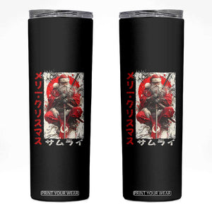 Christmas Samurai Santa Skinny Tumbler Japanese Xmas Warrior Ukiyo-e Art TS11 Black Print Your Wear
