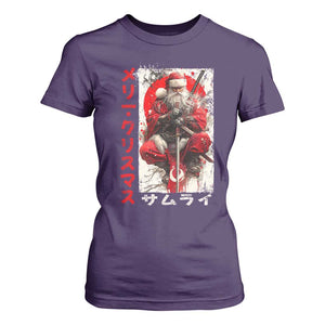Christmas Samurai Santa T Shirt For Women Japanese Xmas Warrior Ukiyo-e Art TS11 Purple Print Your Wear