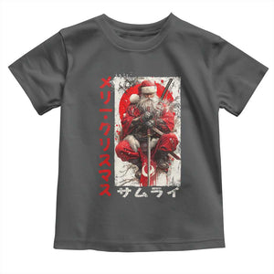 Christmas Samurai Santa Toddler T Shirt Japanese Xmas Warrior Ukiyo-e Art TS11 Dark Heather Print Your Wear