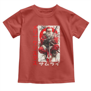 Christmas Samurai Santa Toddler T Shirt Japanese Xmas Warrior Ukiyo-e Art TS11 Red Print Your Wear