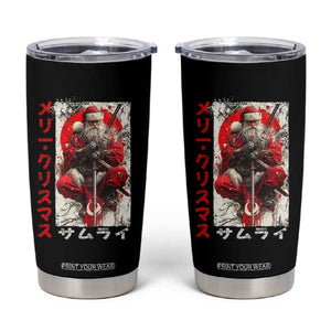 Christmas Samurai Santa Tumbler Cup Japanese Xmas Warrior Ukiyo-e Art TS11 Black Print Your Wear