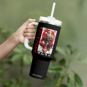 Christmas Samurai Santa Tumbler With Handle Japanese Xmas Warrior Ukiyo-e Art TS11 Print Your Wear