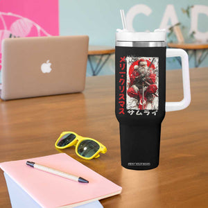 Christmas Samurai Santa Tumbler With Handle Japanese Xmas Warrior Ukiyo-e Art TS11 Print Your Wear