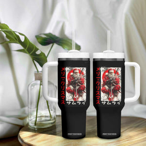 Christmas Samurai Santa Tumbler With Handle Japanese Xmas Warrior Ukiyo-e Art TS11 Print Your Wear
