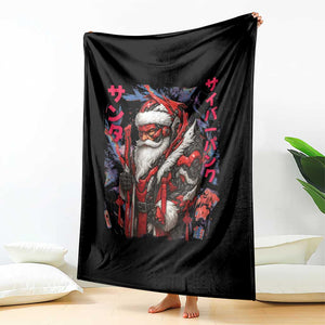 Christmas Cyberpunk Santa Throw Blanket Japanese Xmas Techwear Manga Anime TS11 Print Your Wear
