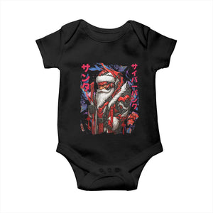 Christmas Cyberpunk Santa Baby Onesie Japanese Xmas Techwear Manga Anime TS11 Black Print Your Wear