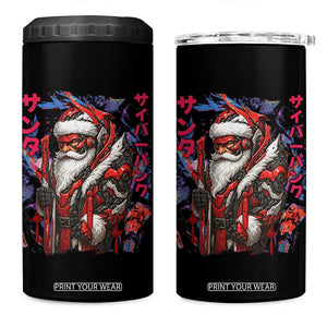 Christmas Cyberpunk Santa 4 in 1 Can Cooler Tumbler Japanese Xmas Techwear Manga Anime TS11 One Size: 16 oz Black Print Your Wear