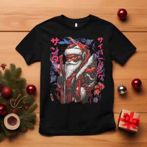 Christmas Cyberpunk Santa T Shirt Japanese Xmas Techwear Manga Anime TS11 Black Print Your Wear