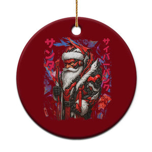 Christmas Cyberpunk Santa Ceramic Ornament Japanese Xmas Techwear Manga Anime TS11 1pc Red Print Your Wear