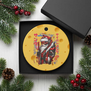 Christmas Cyberpunk Santa Ceramic Ornament Japanese Xmas Techwear Manga Anime TS11 1pc Yellow Cheese Print Your Wear