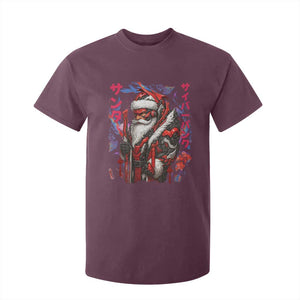 Christmas Cyberpunk Santa T Shirt For Kid Japanese Xmas Techwear Manga Anime TS11 Maroon Print Your Wear