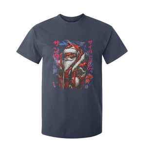 Christmas Cyberpunk Santa T Shirt For Kid Japanese Xmas Techwear Manga Anime TS11 Navy Print Your Wear