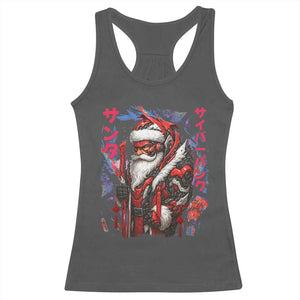 Christmas Cyberpunk Santa Racerback Tank Top Japanese Xmas Techwear Manga Anime TS11 Dark Heather Print Your Wear