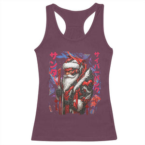 Christmas Cyberpunk Santa Racerback Tank Top Japanese Xmas Techwear Manga Anime TS11 Maroon Print Your Wear
