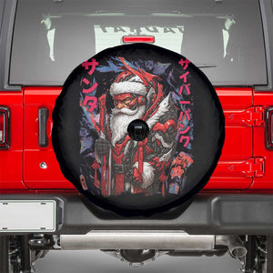 Christmas Cyberpunk Santa Spare Tire Cover Japanese Xmas Techwear Manga Anime TS11 Black Print Your Wear