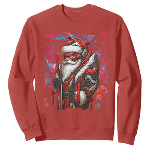 Christmas Cyberpunk Santa Sweatshirt Japanese Xmas Techwear Manga Anime TS11 Red Print Your Wear