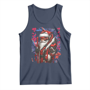Christmas Cyberpunk Santa Tank Top Japanese Xmas Techwear Manga Anime TS11 Navy Print Your Wear