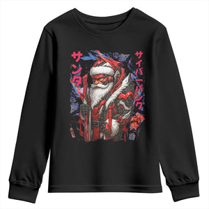 Christmas Cyberpunk Santa Youth Sweatshirt Japanese Xmas Techwear Manga Anime TS11 Black Print Your Wear