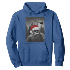 Funny Bigfoot Santas Sleigh Selfie Christmas Hoodie TS11 Royal Blue Print Your Wear