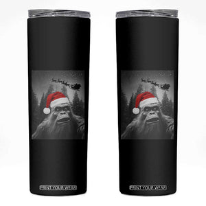 Funny Bigfoot Santas Sleigh Selfie Christmas Skinny Tumbler TS11 Black Print Your Wear