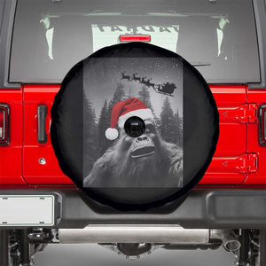 Funny Bigfoot Santas Sleigh Selfie Christmas Spare Tire Cover TS11 Black Print Your Wear